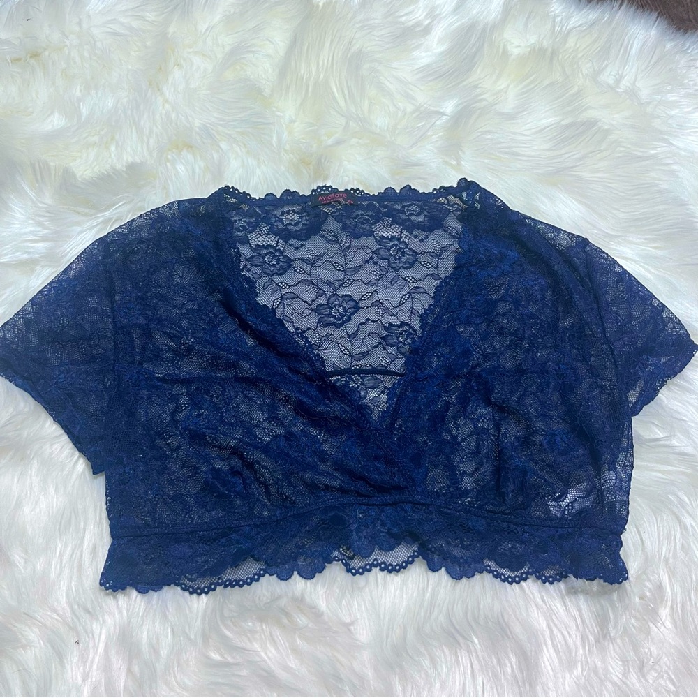 Avidlove navy lace lingerie top size 16